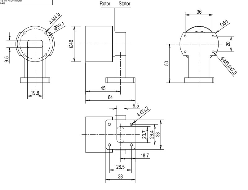 單路波導(dǎo)滑環(huán)尺寸圖 單路波導(dǎo)滑環(huán)尺寸圖